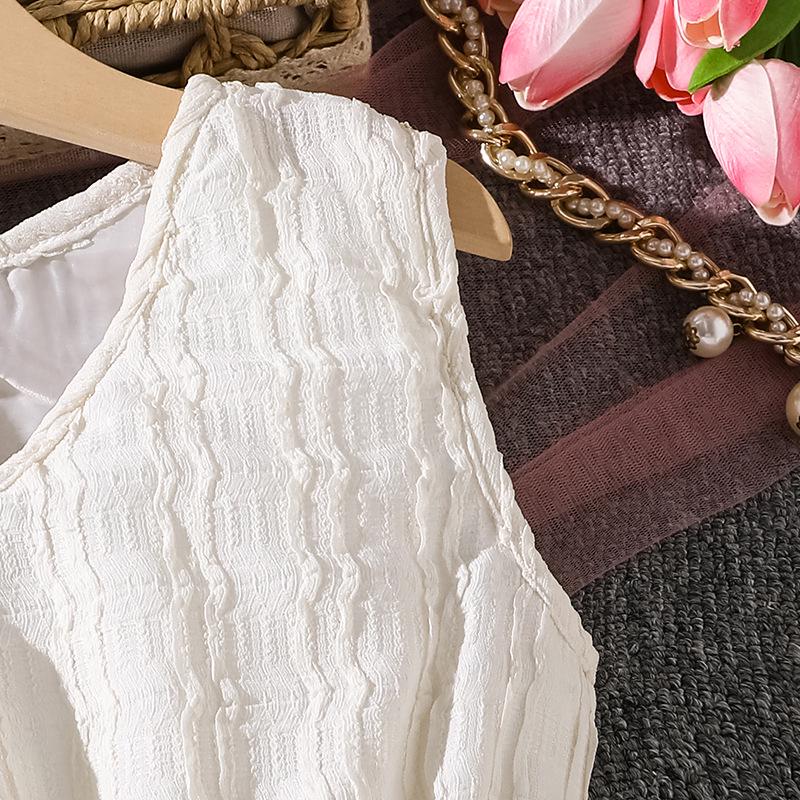 Patchwork-Rüschenkleid für große Mädchen - Frühjahr/Sommer 2026 Europäischer & Amerikanischer Stil, Ärmellos & Elegantes Prinzessinnen-Design