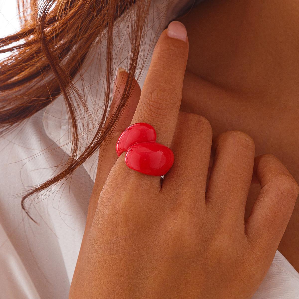 

Ingemark Multicolor Resin Water Drop Chunky Rings Women Boho Geometric Open Cuff Finger Rings Wed Jewelry Party Accessories красный
