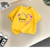 Children's T-shirt girls short-sleeved new style girls summer round neck loose casual top butterfly print cross-border