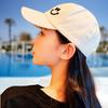 Smile Face Embroidered Unisex Baseball UV Sun Casual Outdoor Cap, Cap, White/Black, Adjustable, Protection, Protection,