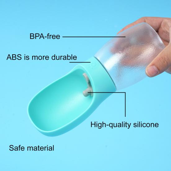 300ml Leak Proof Dog Water Bottle Outdoor Portable Puppy Water Dispenser with Bowl for Walking Travel Hiking