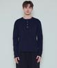 Wednesday Oasis Always Ribbed Henley Neck Washable Knit_Navy(Wc25_Kn04)