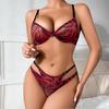 Sexy Women Underwear Set Europe Ultra Thin Zebra-stripe Brassiere Hollow Temptation Classic Bandage Underwire Push Up Bra Set