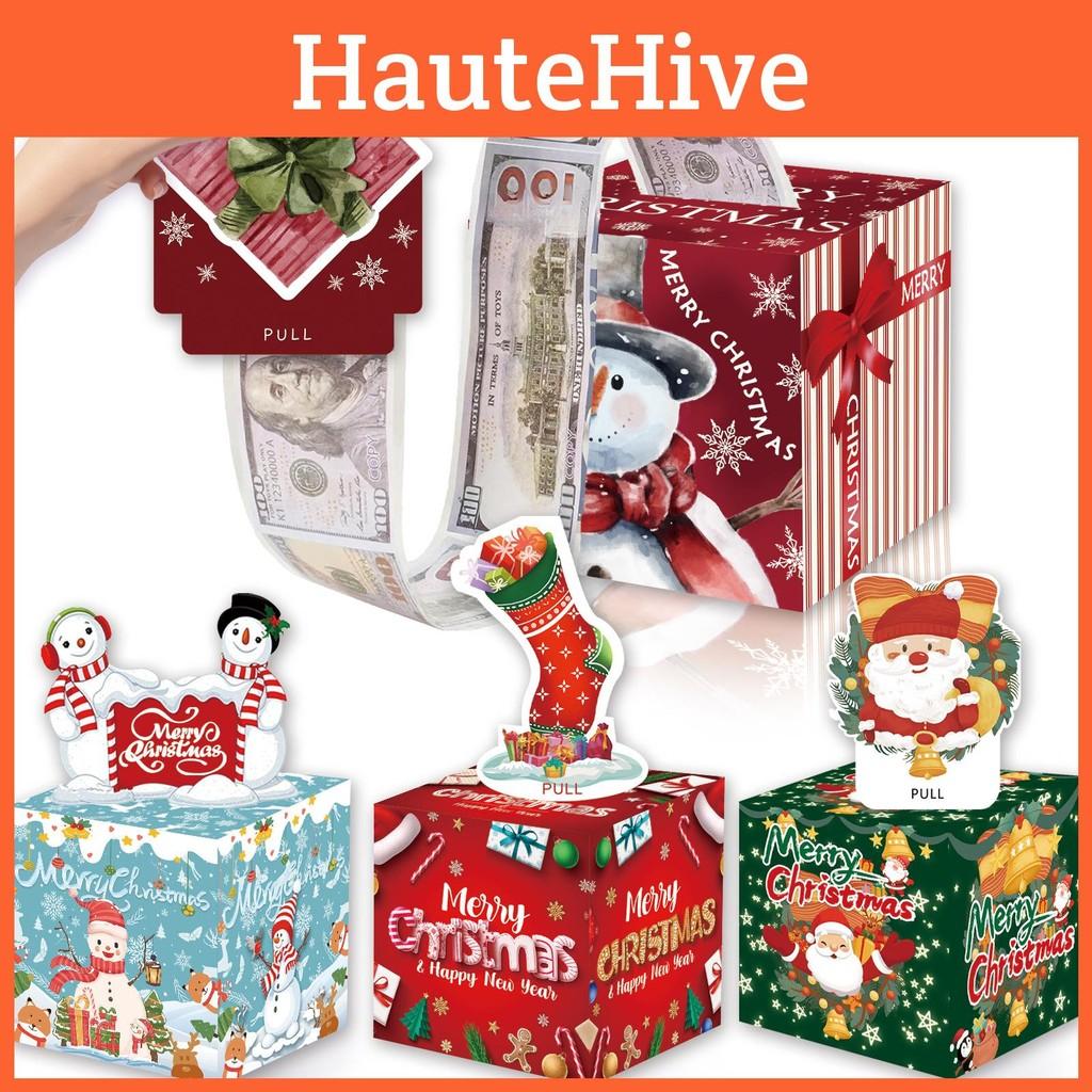 Christmas Themed Pattern Paper Box Set Holiday Decoration Props Gift For