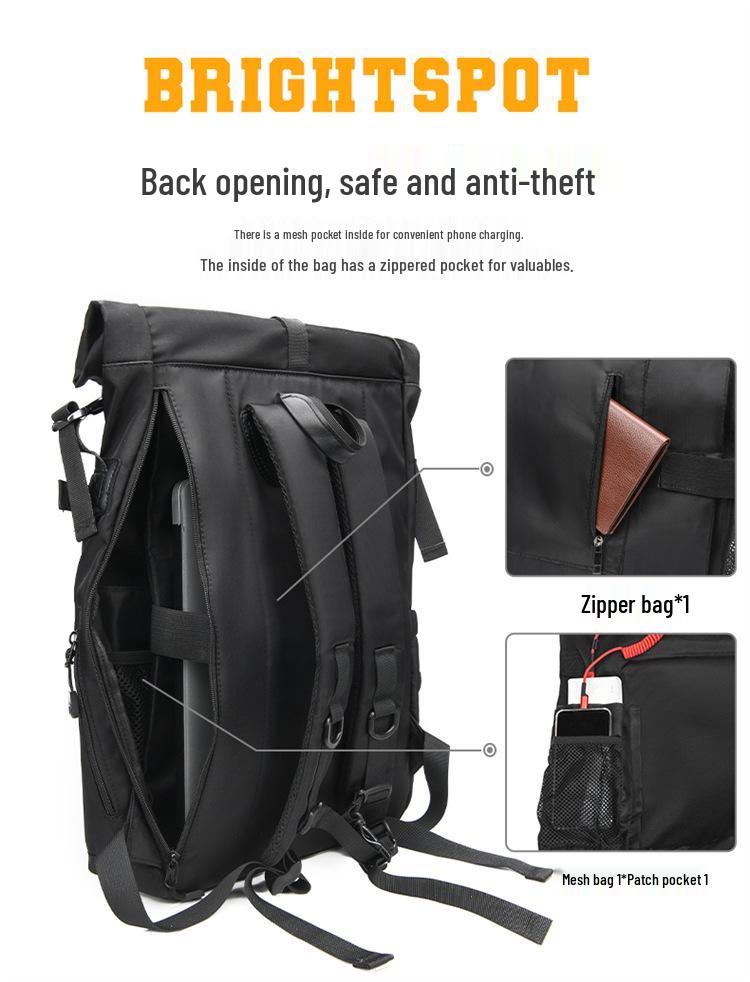 Men's Korean Style Multi-functional Waterproof Backpack for College, Travel, and Outdoor Use