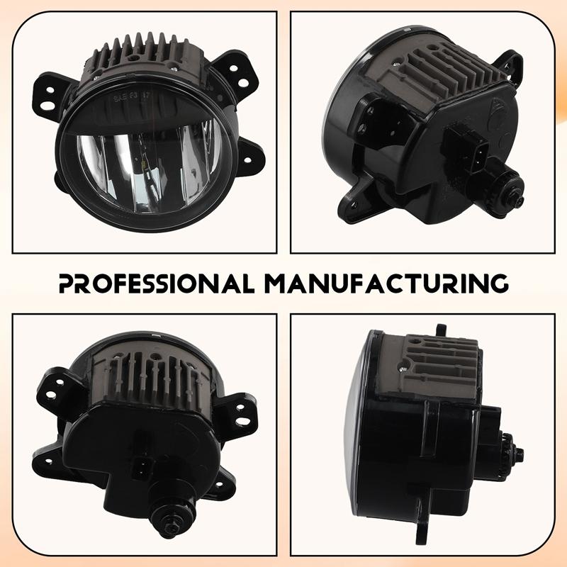 Car Front Bumper Fog Light Assembly For Jeep Wrangler JL 2018-2024 Yellow LED Daytime Running Light DRL Headlight Road