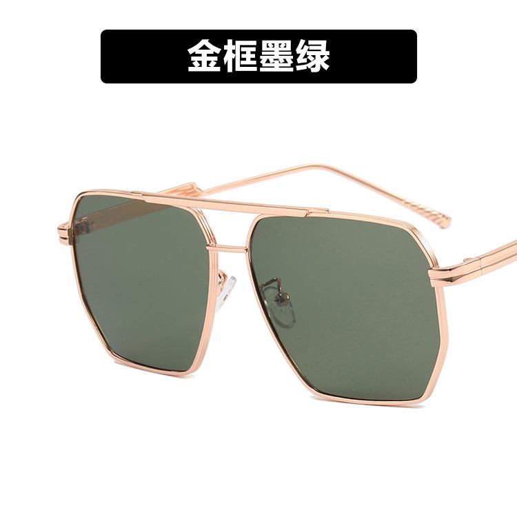 Metal Double Beam Sunglasses Irregular Polygon Sunglasses Pilot Trend Sunglasses as shown