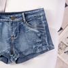 High-Waisted Plus Size European & American Sexy Denim Casual Shorts for Women