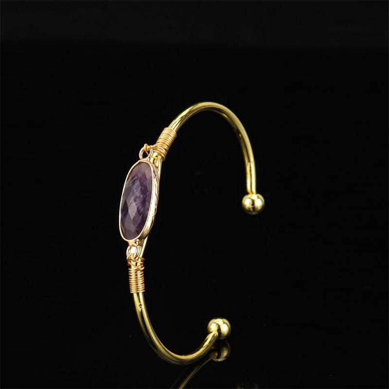 Hand-Wound Natural Stone Crystal Stone Moonstone Gold Hemming Bracelet Bracelet Bracelet B15