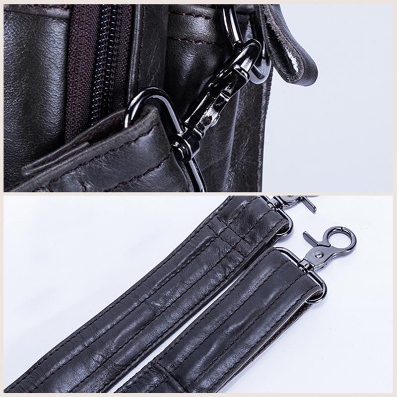 Genuine Leather Bag Leather Men's Bag, Business Briefcase, Retro Men's Messenger Handbag, 15.6-inch Leather Computer Bag