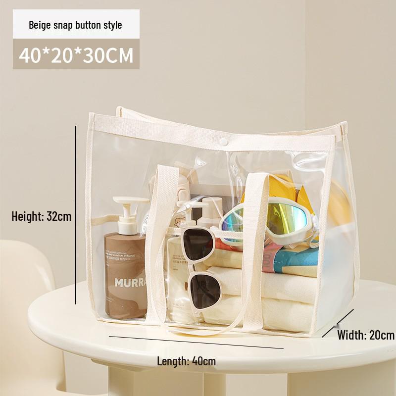 Korean Large Capacity Transparent PVC Beach & Swim Bag 