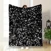 The Pattern Consists of Overlapping Black, White, and Gray Squares. for All Seasons Blanket Lunch Break Throw Gift