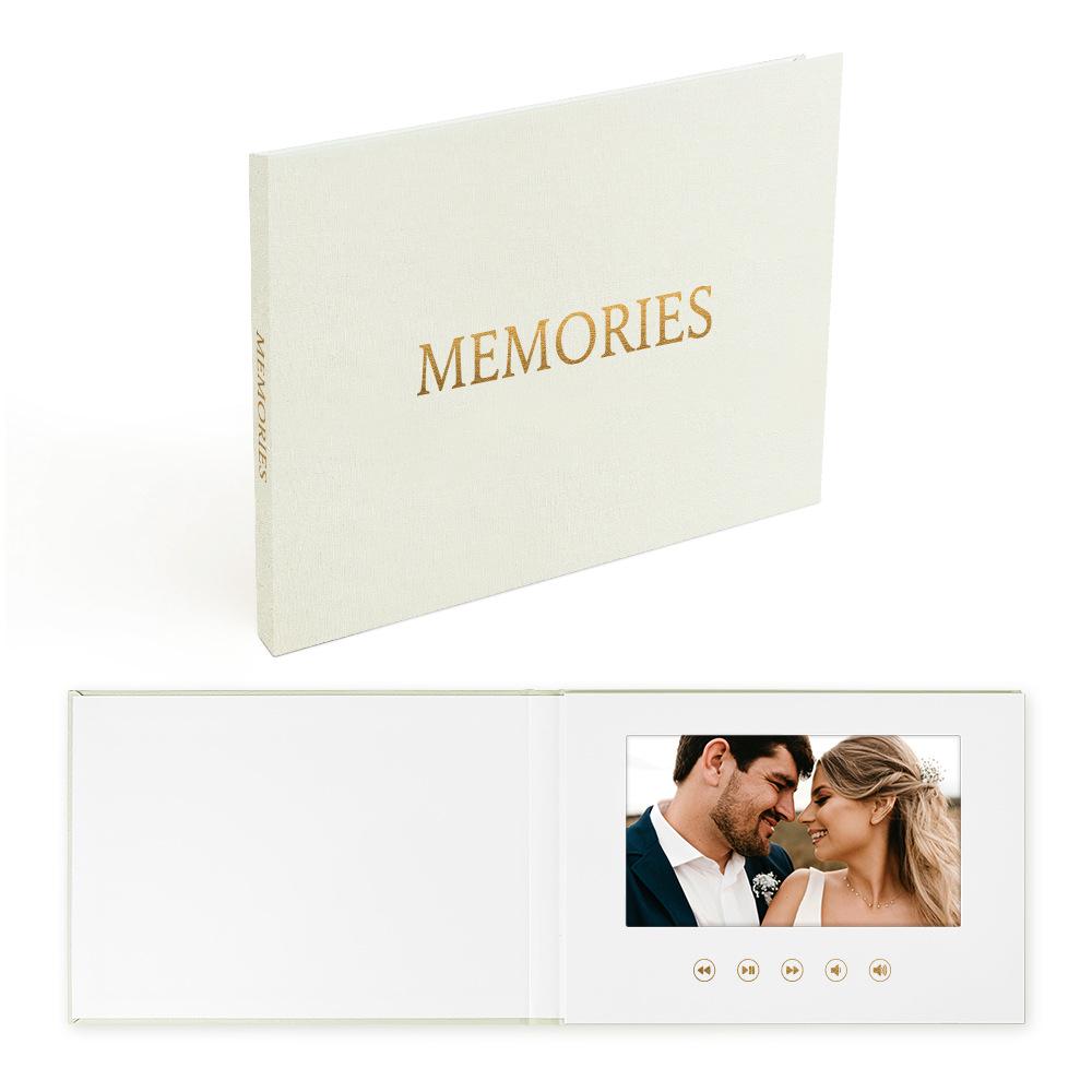 Wedding Video Invitation Linen Material Brochure