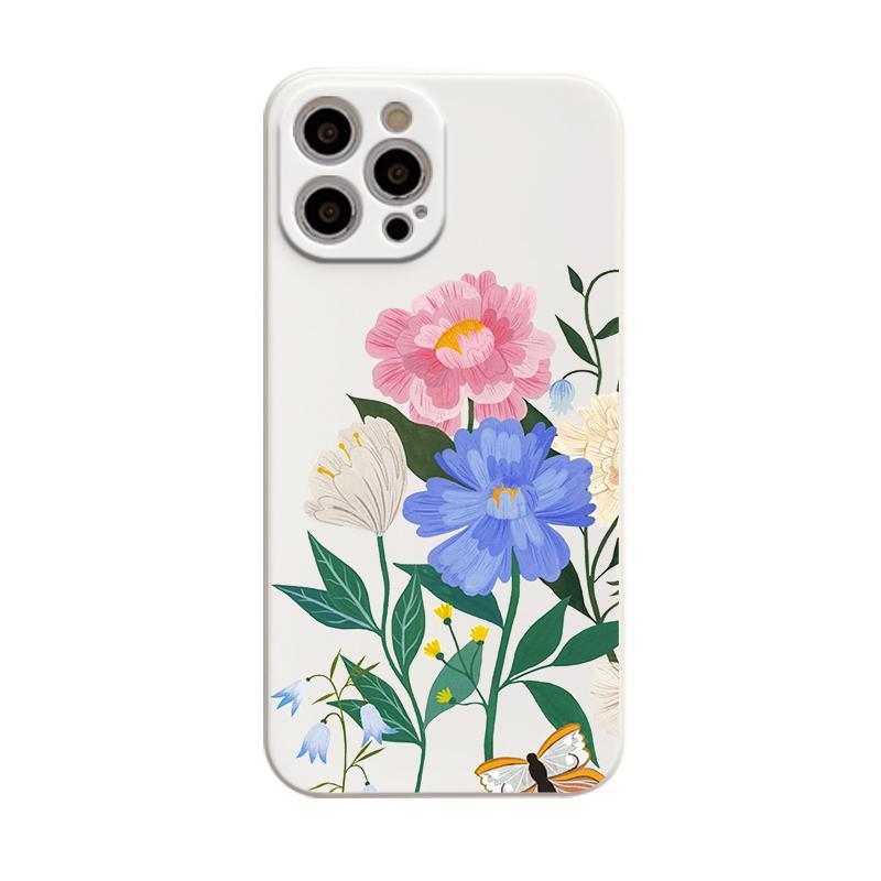 

Жидкий чехол для телефона с прямым краем и лавандой и фиолетовым цветком для Apple iPhone 14 11 12 13 Pro Max X XS XR 7 8 Plus SE2 iPhone 7 8 Plus