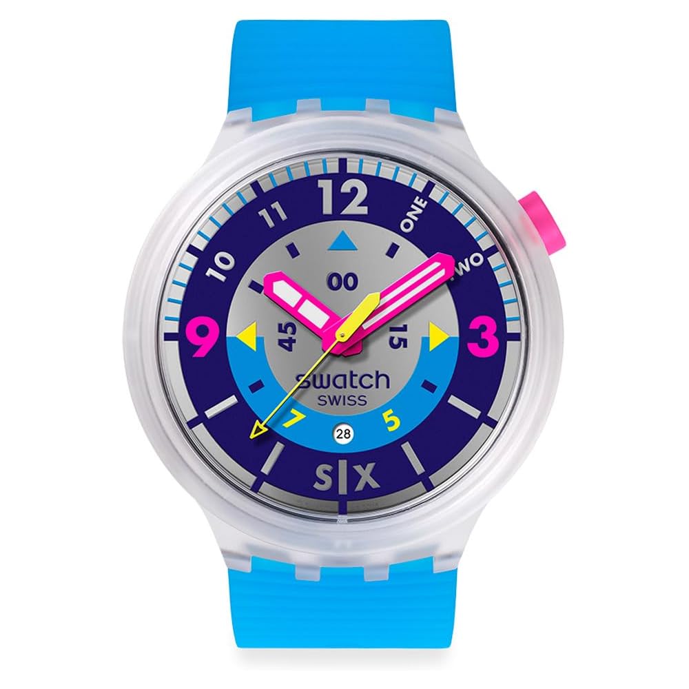 Наручные часы Swatch AQUACHRONO SWATCH NEON HIELO, SB01K400, Унисекс, Синий