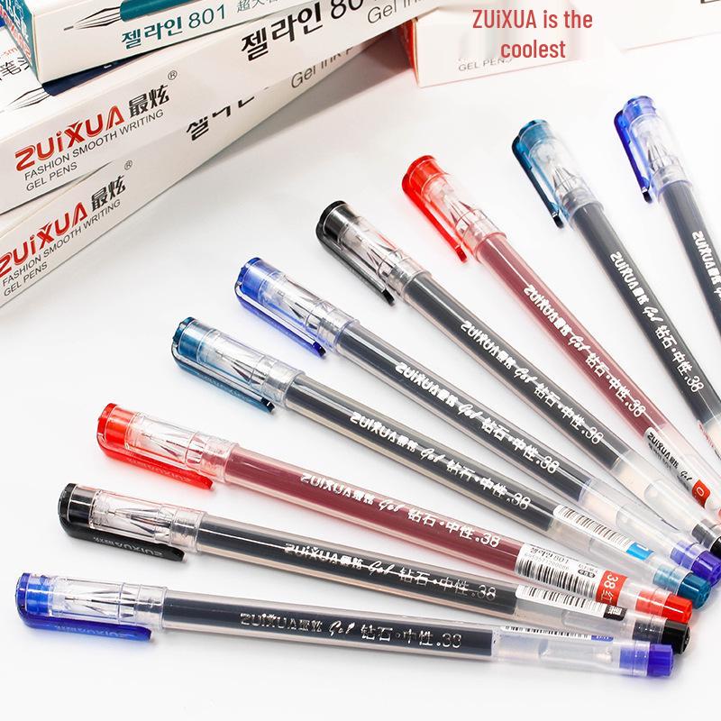 Pix cu diamant, Stilou cu capacitate mare, Cerneală neagră 0,38 mm pentru uz de birou sau studențesc