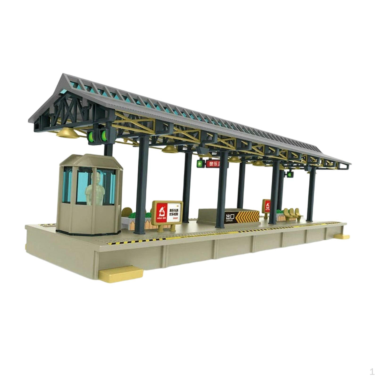 HO Scale Train Station Model Architectural Display Sand Table Decor Decoration Miniature Scene