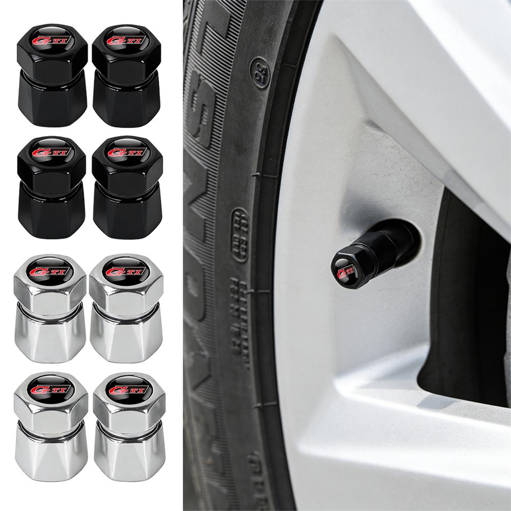 For Volkswagen MK1 4PCS Car Badge Wheel Tires Valve Caps Tyre Valve Stem Covers For Volkswagen VW R Polo Passat Rline Golf 6 Tiguan Jetta GTI ID.3