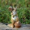 Resin Craft Squirrel Figurines Bonsai Decor Animal Statues for Fairy Garden Ornaments , with