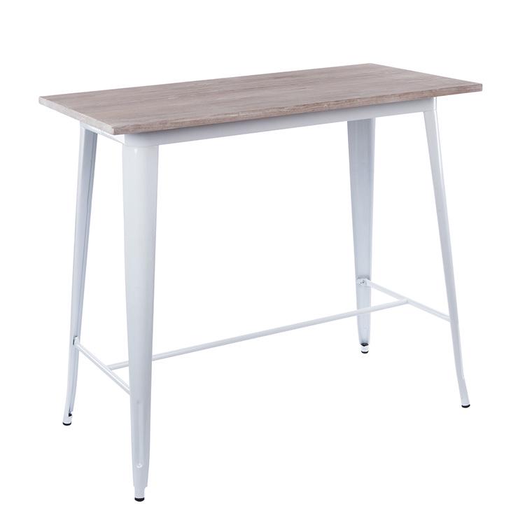 Industrial Style High Leg Wrought Iron Outdoor Dining Table for Cafe and Milk Tea Shops