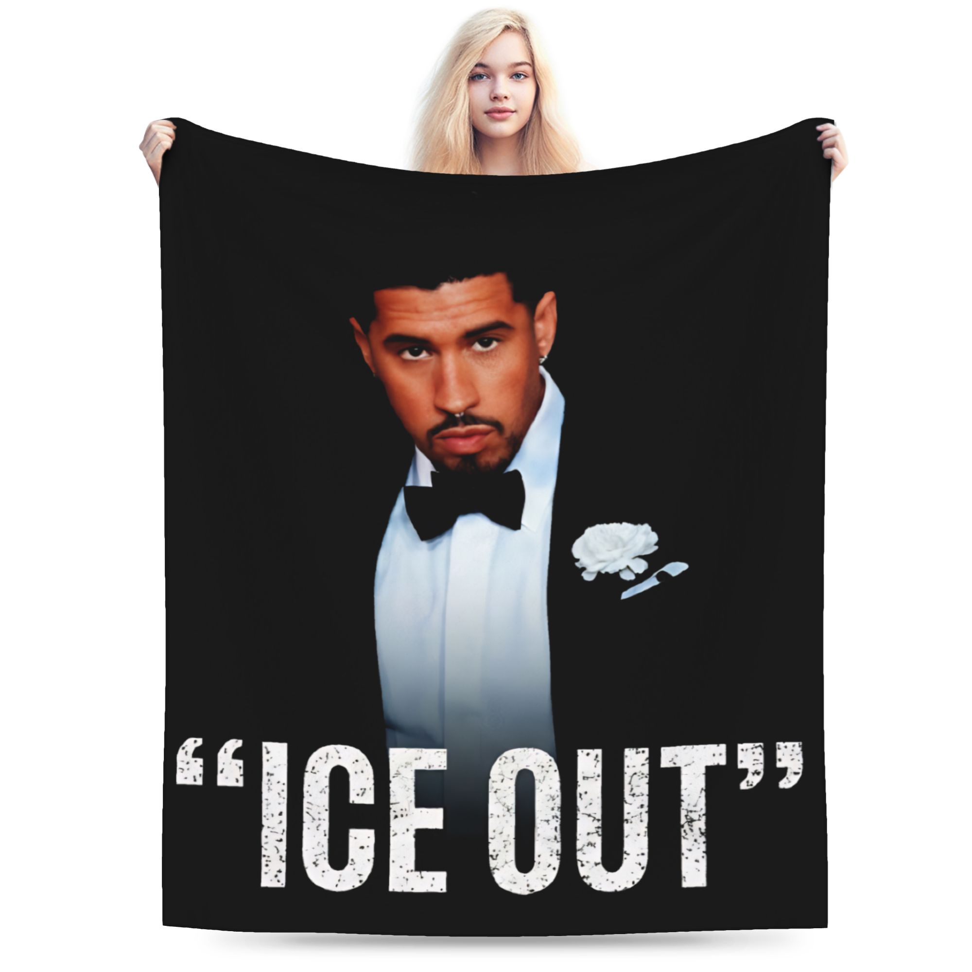 

Ice Out Bads Bunnys Blanket Multiple Sizes Super Soft Cozy Throw Blankets for Sofa Couch and Bed 75x90cm