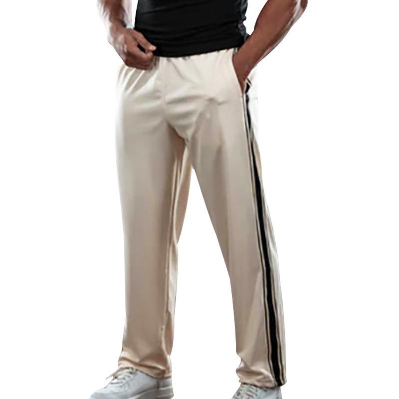 New Style Striped Men's Straight-Leg Trousers Relaxed-Fit Sports Long Trousers Casual Trousers