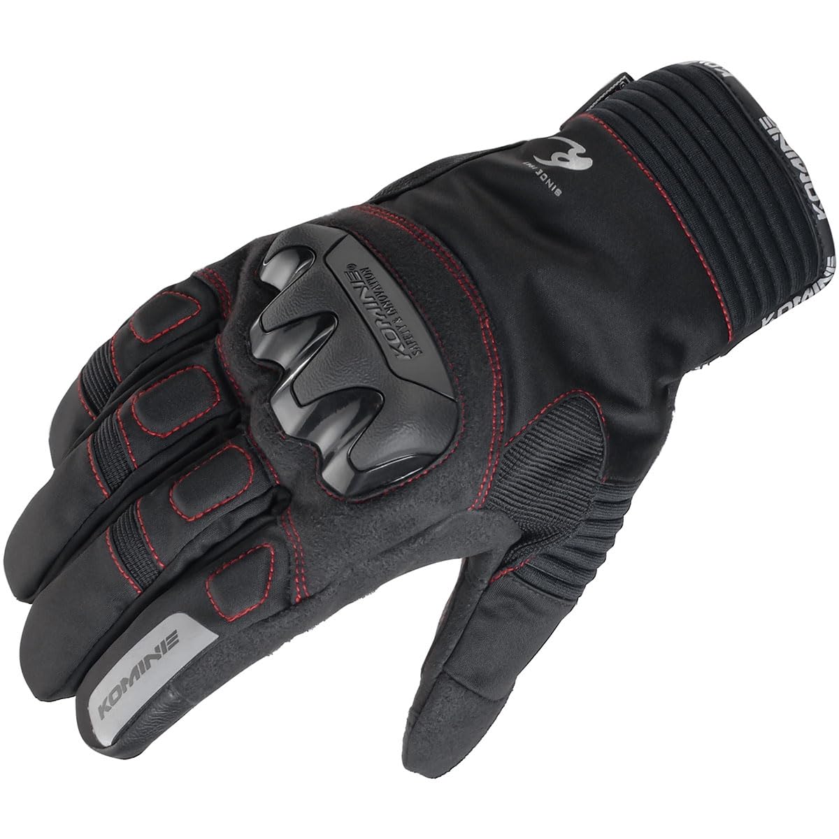 

Motorcycle Gloves Protect Winter Gloves XL 1279 For Winter and Spring Waterproof Cold Protection Stretch Material Protector [Komine] Black/Red GK-834