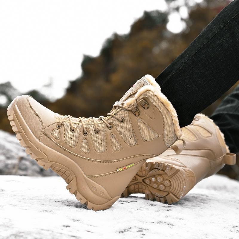 Fashion Boots Men New Warm Plush Snow  Lace Up Casual High Top  Waterproof Winter  Anti-Slip  sneakers Work Boots Ankle Boots Shoes for