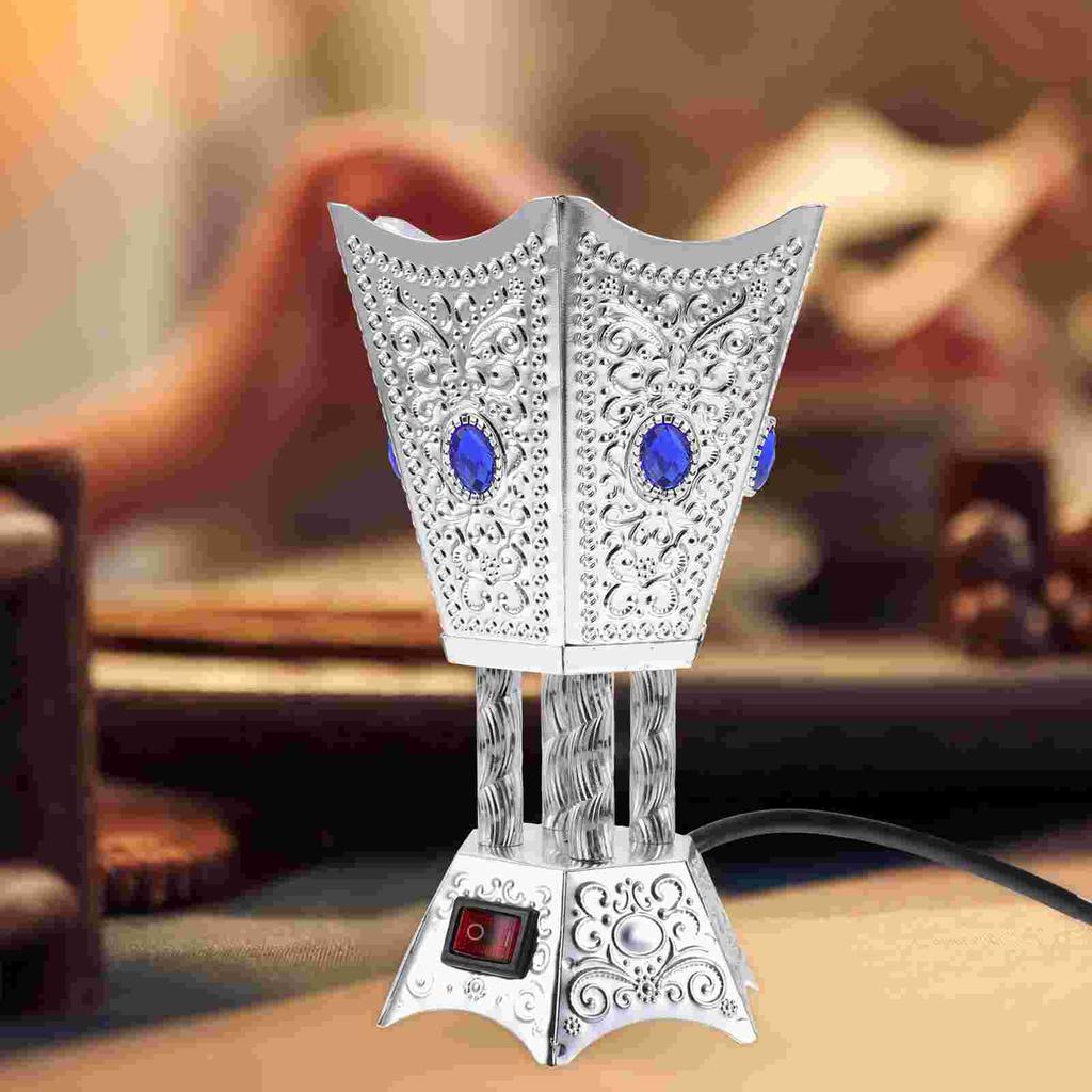 Elektrický kadidelník Retro Domácí Elektrický Kadidelník Železný Bakhoor Nament LED S Časovačem Terapie Domácí Kadidelník