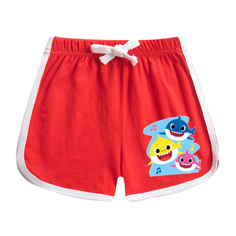 Kids' Baby Shark Summer Set 2024: Pure Cotton Cartoon T-Shirt & Shorts, Two-Piece Set