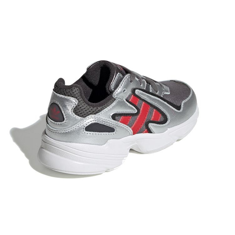 adidas Originals Yung-96 Chasm Non-Slip Low-Top Casual Shoes Kids Sneakers Silver Red White EE9302