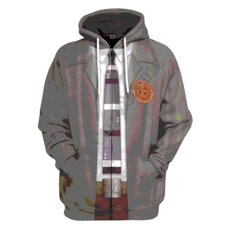 Spring and Autumn Men's Long Sleeve Hoodie Creative 3D Digital Print Zipper Cardigan Top Sweater