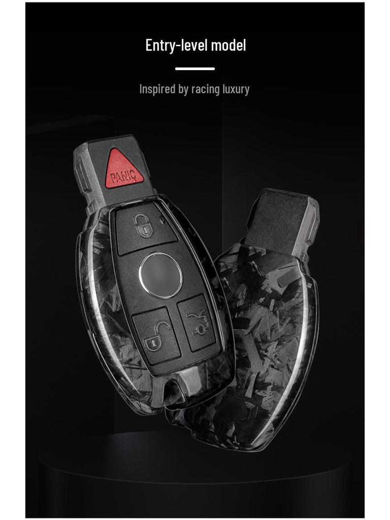 Real Carbon Fiber Key Cover for Mercedes-Benz C-Class, S-Class, GLA200, GLC260