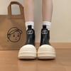 2025 Autumn and Winter Fashion Thick-soled Heightening Short Boots Women's Round Head Comfortable Fashion Boots Academy Style Flat-soled High-top Sho