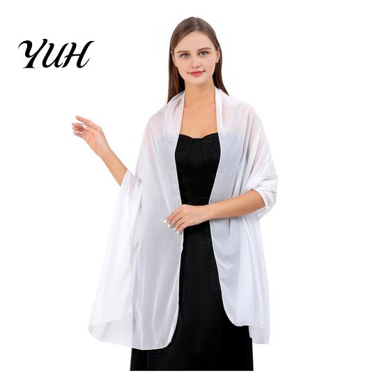 Fashionable Shawl for Dinner Party Women's Shawls And Wraps Evening Dress, Solid Color Chiffon Shawl, Soft Elegant Accessory Cheongsam Bridal