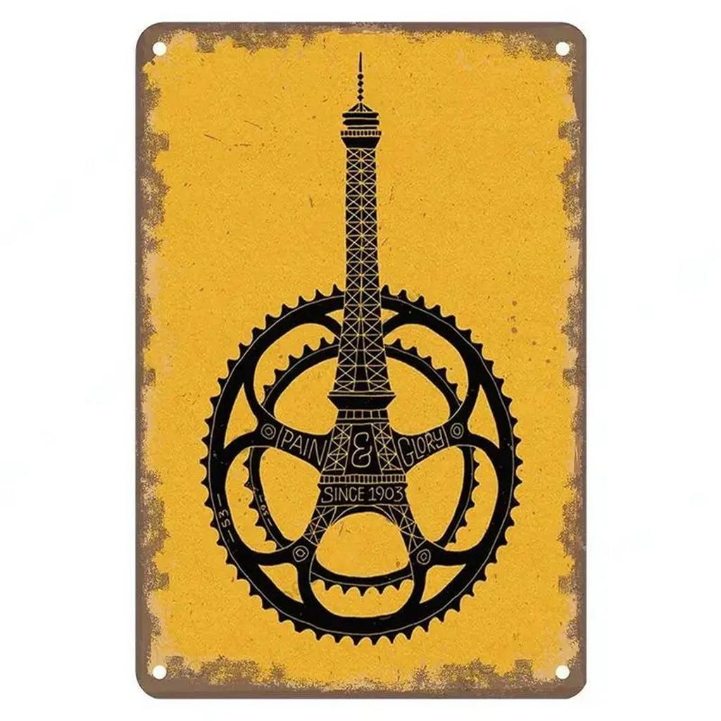 Metall Blechschild Tour De France Radfahren Wanddekoration Plakette Vintage Poster Eisenmalerei für Man Cave Zuhause Café Garten Club Bar