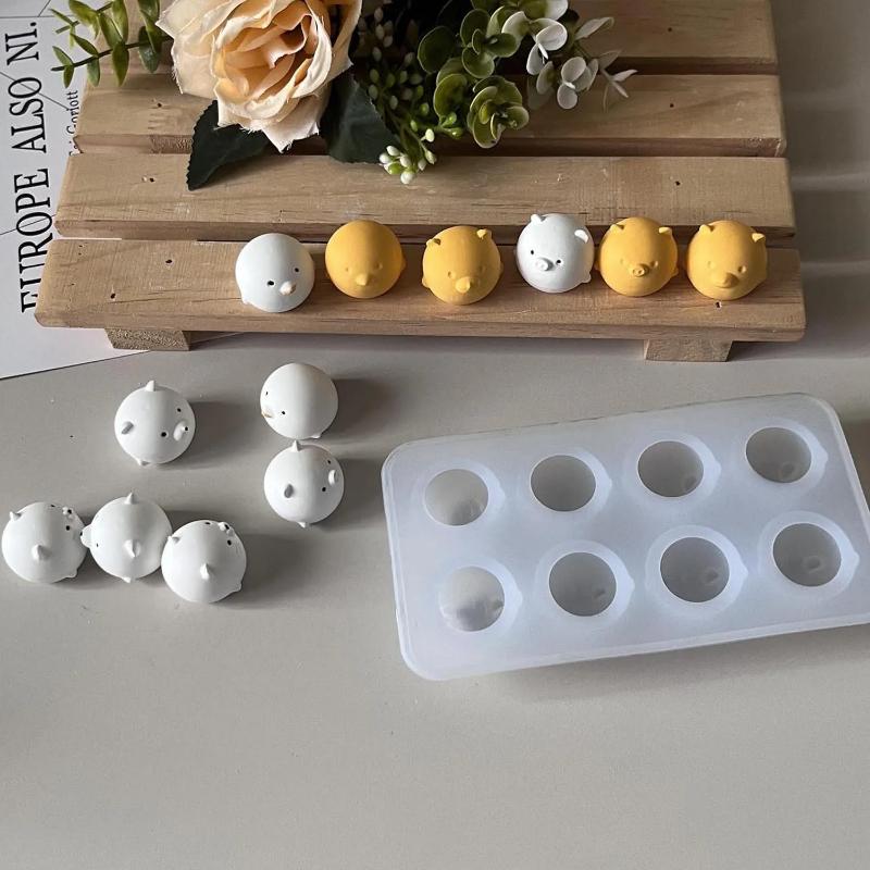 3D Niedliches Schwein Bär Kerze Silikonform Handgemacht Mini Tier Gips Beton Gießen Ornament Harzform Zuhause Schreibtisch Handarbeiten