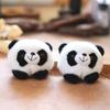 Charming Plush Panda Head Keychain Fluffy And Soft Bag Decoration Toy