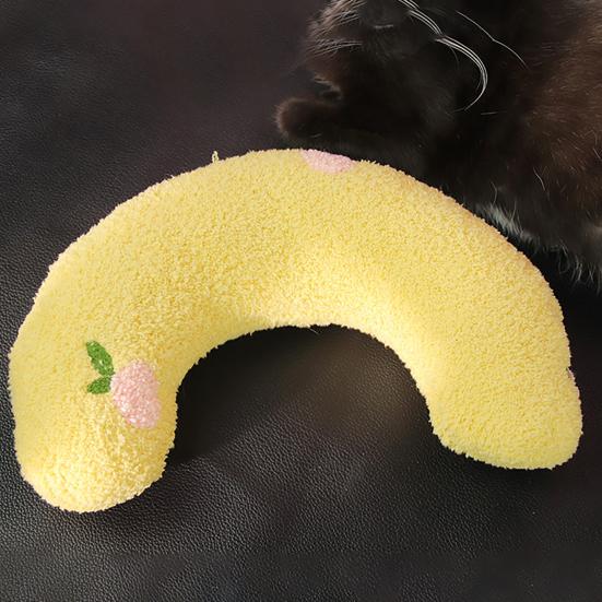 Almofada Calmante para Animais de Estimação Almofada Macia para Cama de Cachorro Suporte de Pescoço em Forma de U Almofada Pelúcia Fofa Meia Rosquinha Almofada para Animais de Estimação para Cães Pequenos Gatos