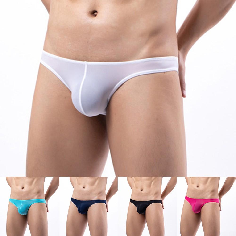 Thin Men Underwear Underpants White/Black/Rose Red/Sapphire
