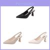 Elegant Pointed Toe High Heels With Clear Back And Mid Heel For Summer Wear