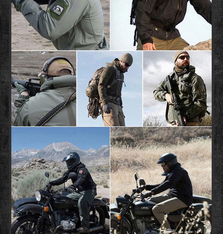 Men's Military Tactical Windbreaker Set: Waterproof, Warm, Outdoor Softshell Jacket with Plus Velvet for Mountaineering.