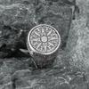 Vintage Titanium Steel Ring for Men Nordic Viking Letter Compass Handmade Boutique Jewelry Gift