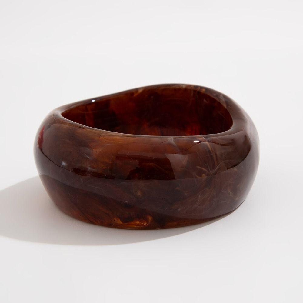 Vintage Jelly Color Wide Bracelet Dopamine Style Geometric Irregular Bangle Daily