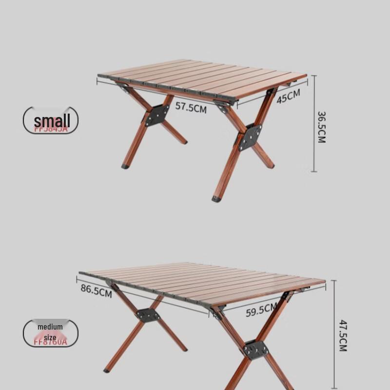 Portable Aluminum Alloy Wood Grain Folding Camping Table