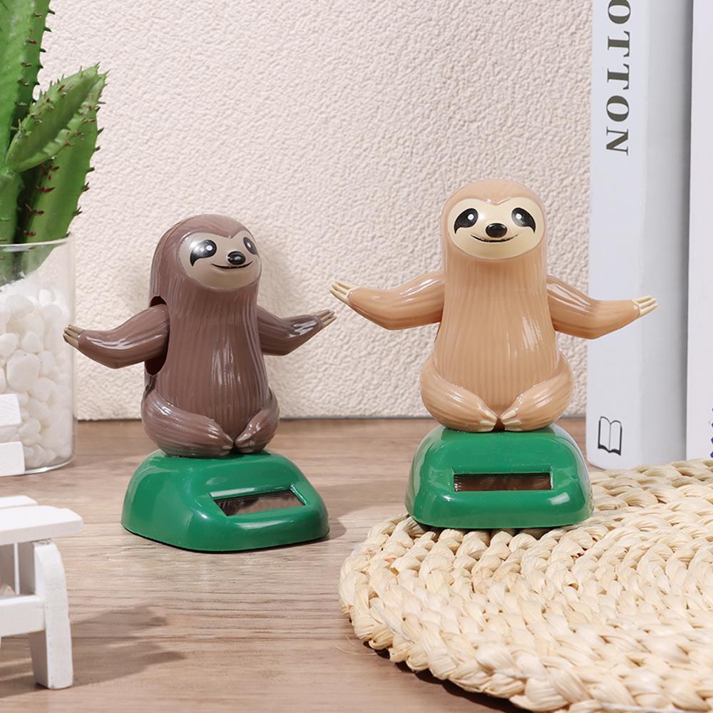 Solar Powered Gift Car Ornament Sloth Toy Dancing Sloth Model Sloth Doll Shaking Hand