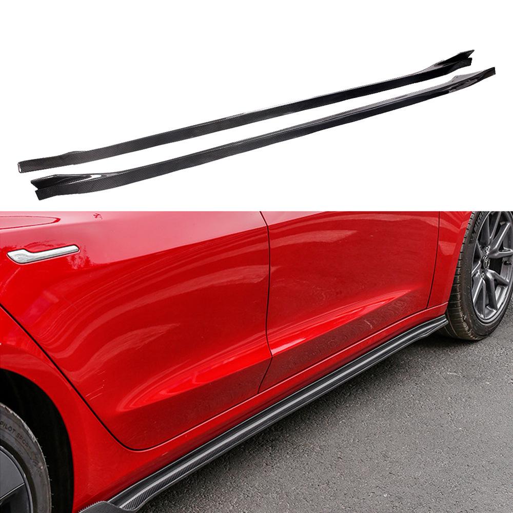 Real Carbon Fiber Body Kit: Front Lip, Side Skirts, Rear Lip, Rear Spoiler for Model 3.