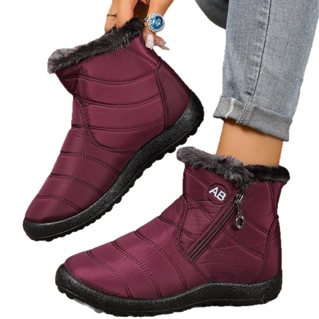 Foreign trade women's boots winter new 2025 thick-soled lightweight velvet waterproof women's shoes side zipper high-top snow boots