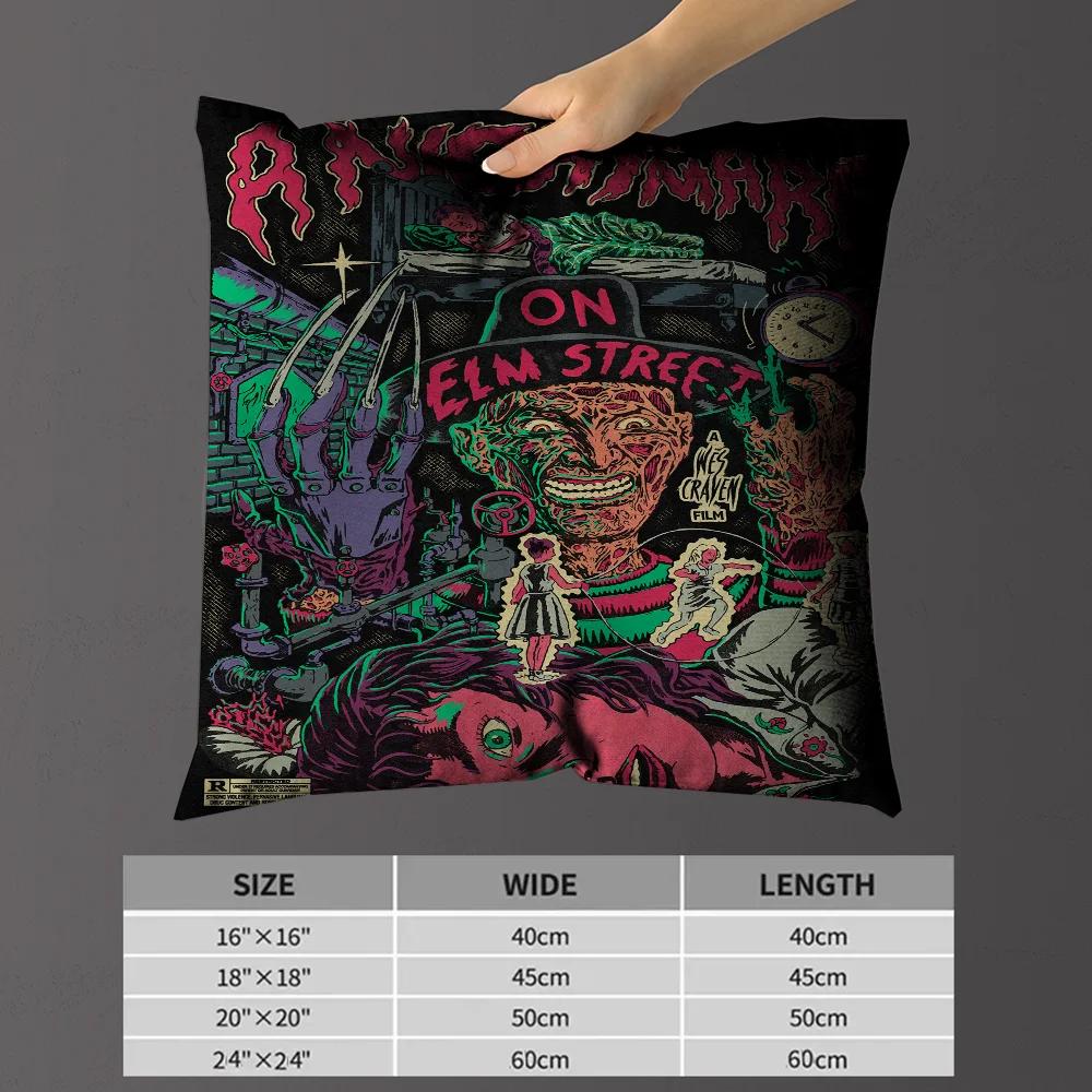 Nightmare Elm Street Freddy Kissen Anime Kissen Sofa Bett Kopfkissenbezug Kissenbezug 45x45 cm Mode