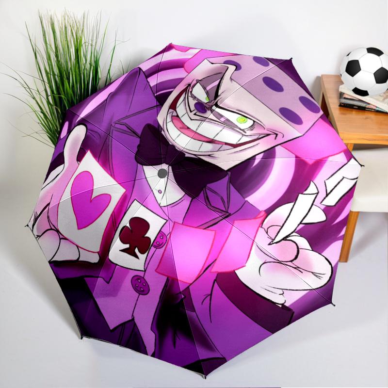 Adventure In The Cup-head Umbrella Folding Umbrella, Automatic Umbrella 8-Frame for Travel, Camping Use Gift for Halloween Christmas